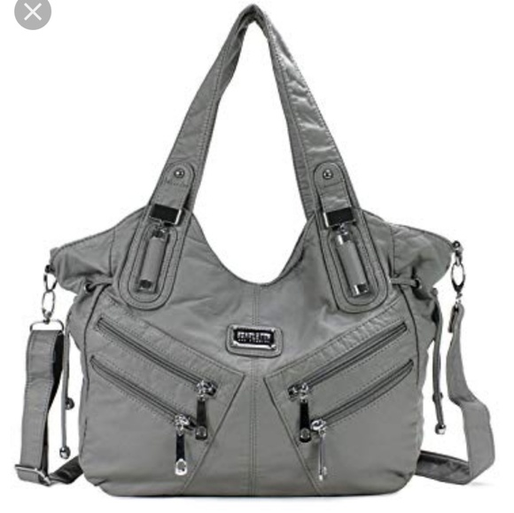 Handbags - Scarleton》Vegan Sillvertone Hardware Gray Hobo Bag